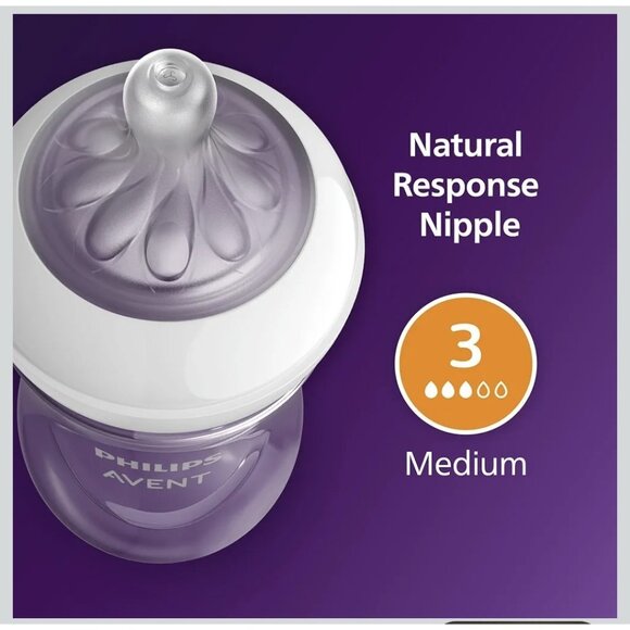 Philips Avent Natural Baby Bottle with Response Nipple, Clear, 9 oz 1m+ (4 Pack) - Picture 6 of 6